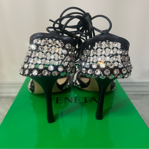 Bottega Veneta Sparkle Stretch Heels - Picture 10 of 11